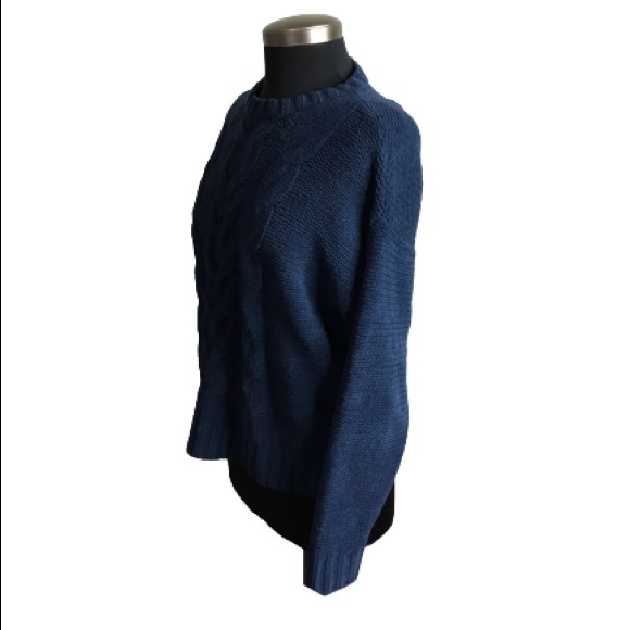 American Eagle Outfitters Cable Knit Pullover Sweater Blue Size Medium - Picture 3 of 6